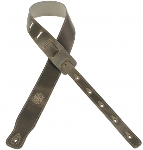 Filippe guitar leather belt 6,5 cm grey