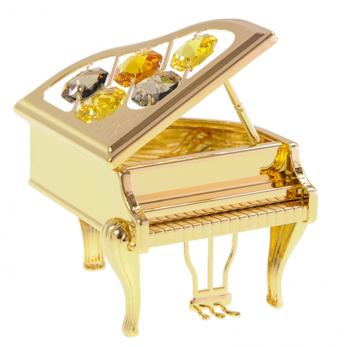 Zebra Music golden mini piano with Swarovski crystals