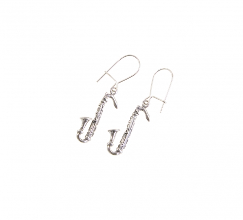 Zebra Music earrings sax, silver, B032