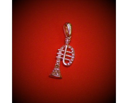 Zebra Music pendant trumpet, silver, B043