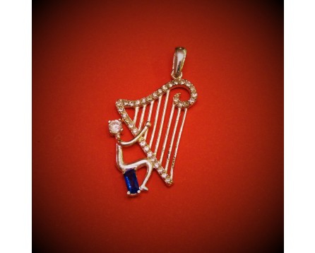 Zebra Music pendant harp, silver, B045