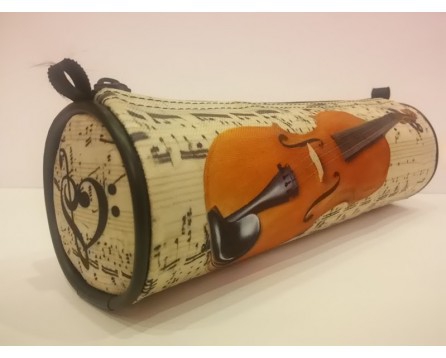 Zebra Music pencil-case with violin theme