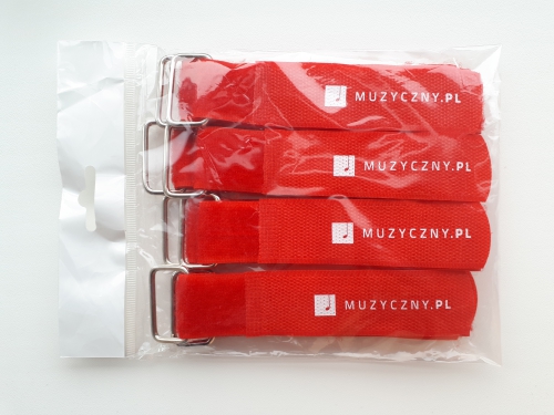 4Audio KL-30-400 RED zestaw opasek rzepowych z klamr� 30x400mm, kolor czerwony (8szt.)