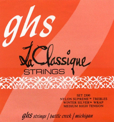 GHS La Classique struny pro klasickou kytaru, Tie-On, Ground Trebles, Medium High Tension
