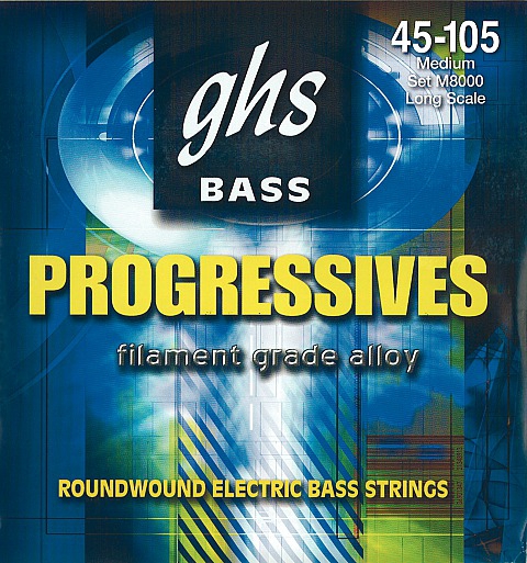 GHS Progressives struny pro baskytaru, 4-str. Medium, .045-.105