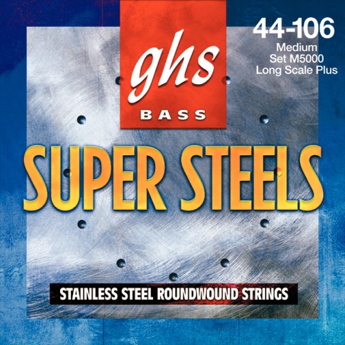GHS Super Steels struny pro basovou kytaru, 4-str. Medium, .044-.106