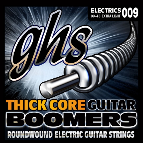 GHS Thick Core  Guitar Boomers struny pro elektrickou kytaru, Extra Light, .009-.043