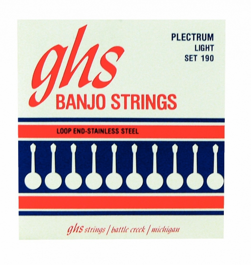 GHS Plectrum struny pro banjo, 4-str. Loop End, Light, .011-.026