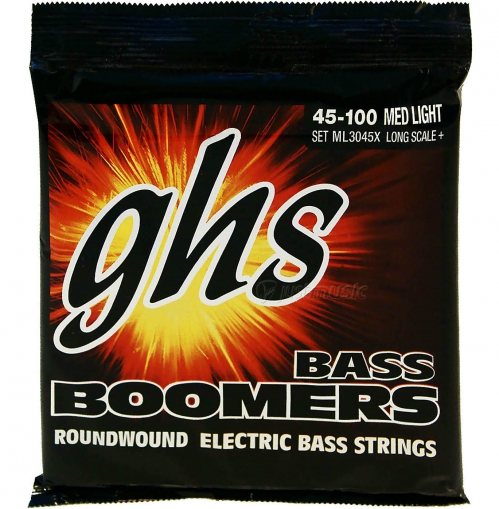 GHS Bass Boomers Struny pro baskytaru 4-str. Medium Light, .045-.100, Extra Long Scale