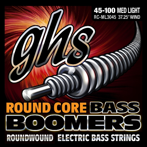 GHS Round Core Bass Boomers struny pro baskytaru, 4-str. Medium Light, .045-.100