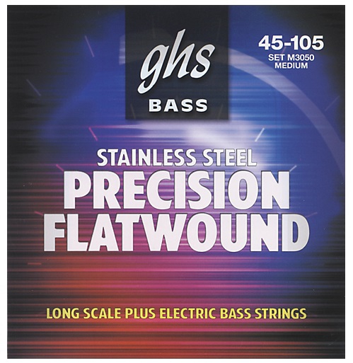 GHS Precision Flatwound struny pro baskytaru, 4-str. Medium, .045-.105