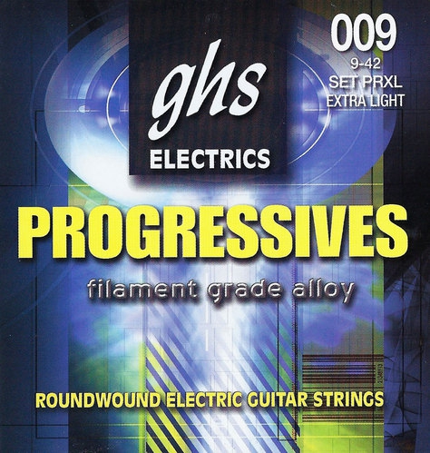 GHS PROGRESSIVES struny pro elektrickou kytaru, Extra Light, .009-.042