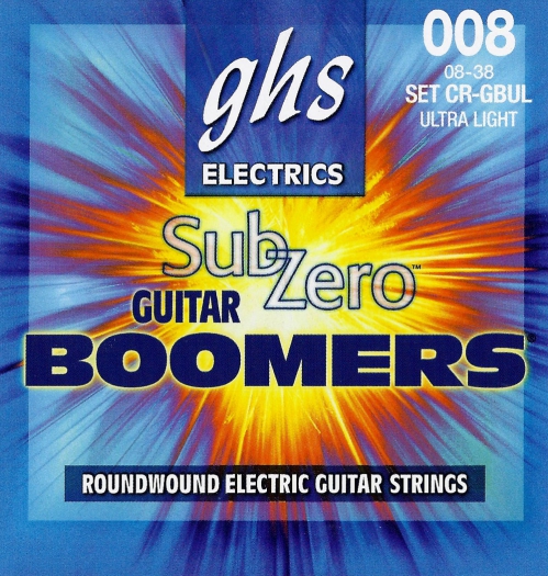 GHS Sub Zero Boomers struny pro elektrickou kytaru, Ultra Light, .008-.038