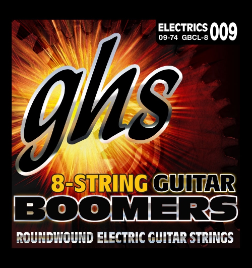 GHS Guitar Boomers struny pro elektrickou kytaru, 8-str. Custom Light, .009-.074