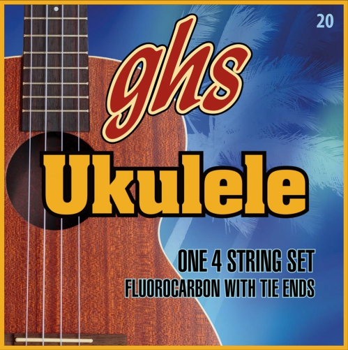 GHS Ukulele Fluorocarbon Tie Ends struny pro ukulele, Hawaiian D-Tuning