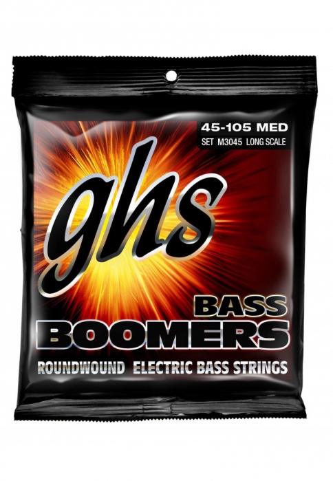 GHS Bass Boomers Struny pro baskytaru 4-str. Medium, .045-.100, Medium Scale