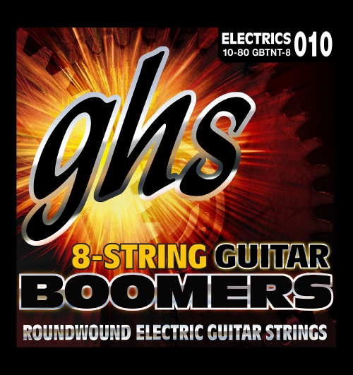 GHS Guitar Boomers struny pro elektrickou kytaru, 8-str. Thin and Thick, .010/080