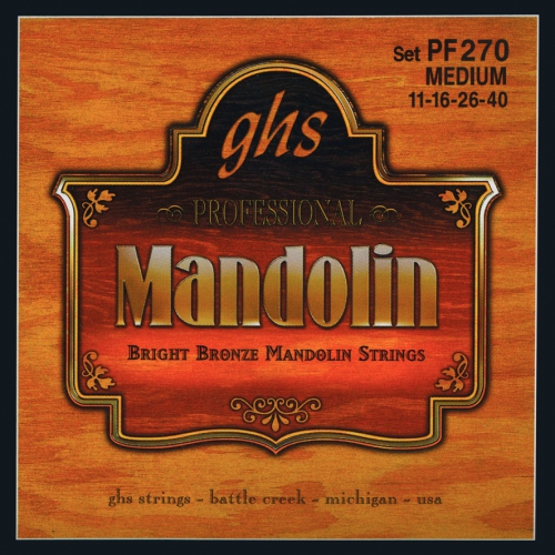 GHS Professional struny pro mandolnu, Loop End, Bright Bronze, Medium, .011-.040