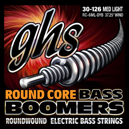 GHS Round Core Bass Boomers struny pro baskytaru, 6-str. Medium Light, .030-.126