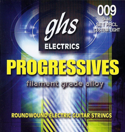 GHS PROGRESSIVES struny pro elektrickou kytaru, Custom Light, .009-.046