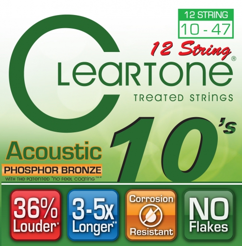 Cleartone struny pro akustickou kytaru, 12 strun 10-47 bronze