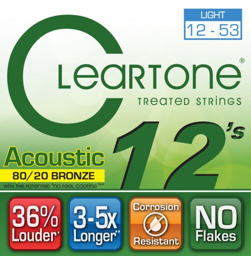 Cleartone struny pro akustickou kytaru, 12-53 bronze