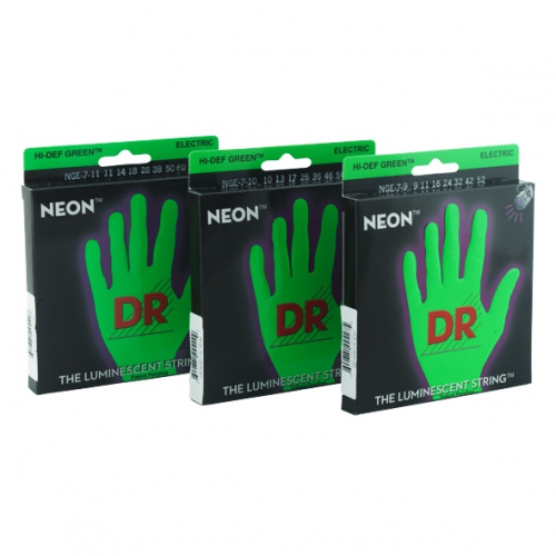 DR NGE7-10 NEON Hi-Def Green Set .010-.056