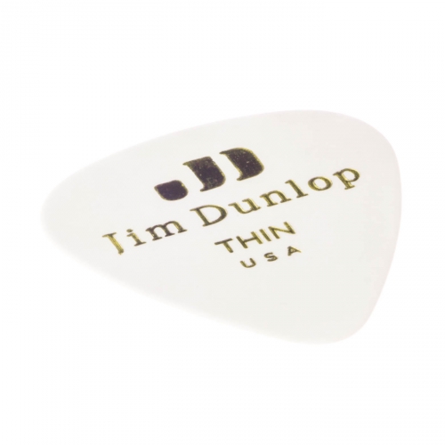 Dunlop Genuine Celluloid Classic Picks, Player′s Pack, white, thin