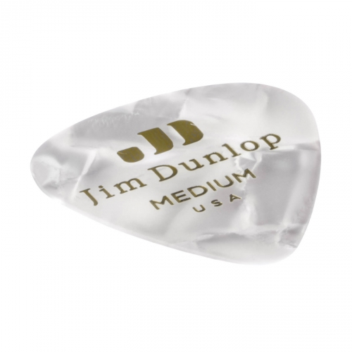 Dunlop Genuine Celluloid Classic Picks, Player′s Pack, perloid white, medium
