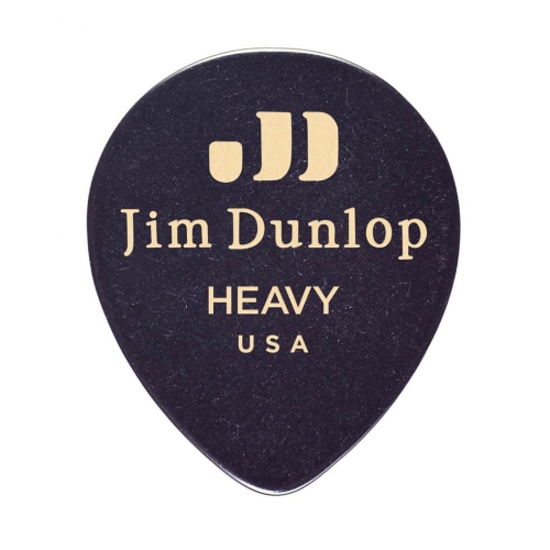 Dunlop Genuine Celluloid Teardrop Picks, Refill Pack, black, heavy