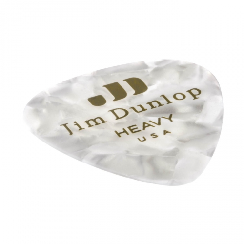 Dunlop Genuine Celluloid Classic Picks, Refill Pack, perloid white, heavy