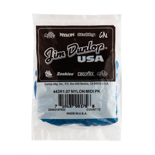 Dunlop Nylon Midi Standard Picks, Refill Pack, 1.07 mm