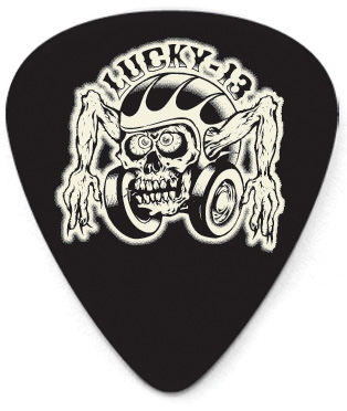 Dunlop Lucky 13 Series III Picks, motive #16 HelmetSkull, black, 1.00 mm