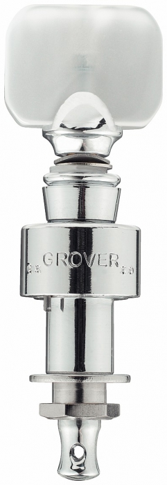 Grover Geared Banjo Pegs, Chrome / Square Pearl Button