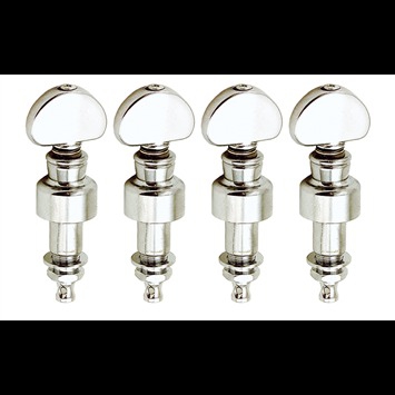 Grover Geared Banjo Pegs, Chrome / Square Pearl Button