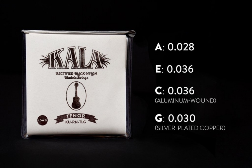 Kala Rectified Black Nylon, Tenor Low G