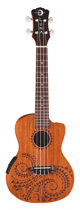 Luna Uke Tattoo A/E Mahogany