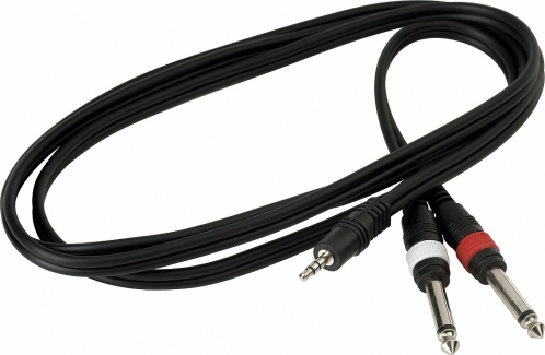 RockCable 20913 D4 patch kabel 2 x TS / 1 x miniTRS