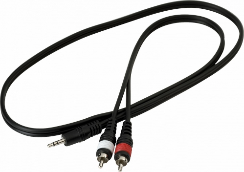 RockCable 20901 D4 patch kabel 2 x RCA / 1 x miniTRS