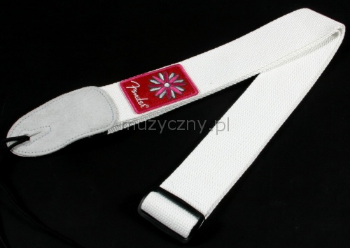 Fender Flower White Patchworks kytarový popruh Fender Flower White Patchworks kytarový popruh