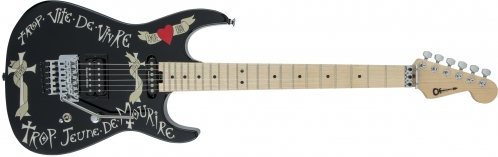 Charvel Warren Demartini Usa Signature Frenchie, Maple Fingerboard, Gloss Black With Frenchie Graphic