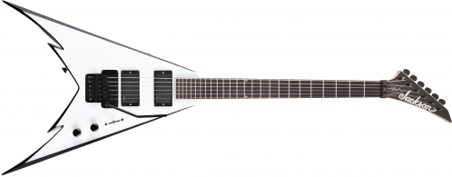 Jackson Pro Series Signature Phil Demmel Demmelition King V Ebony Fingerboard, White With Black Bevels