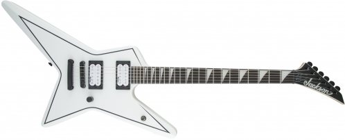 Jackson Js Series Signature Gus G. Star Js32, Rosewood Fingerboard, Satin White With Black Pinstripes