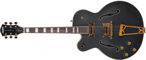 Gretsch G5191bk Tim Armstrong Signature Electromatic Hollow Body, Left-Handed, Gold Hardware, Flat Black