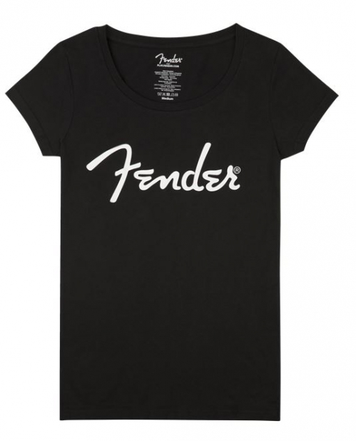 Fender Spaghetti Logo Women′s Tee, Black, Large