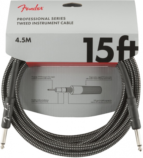Fender Professional Series Instrument Cable 15′ Grey Tweed