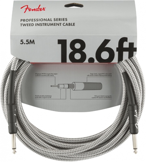 Fender Professional Series Instrument Cable 18,6′ White Tweed