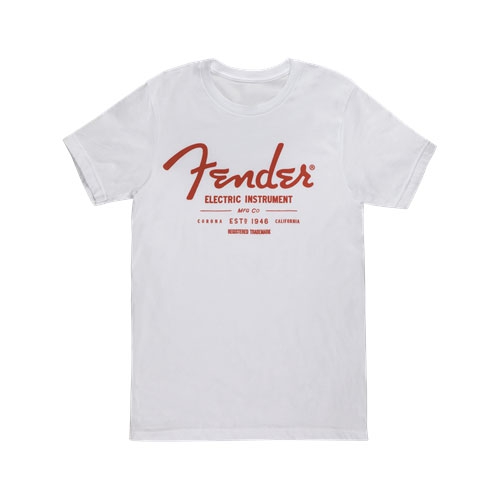 Fender Electric Instruments Men′s T-Shirt, White, L