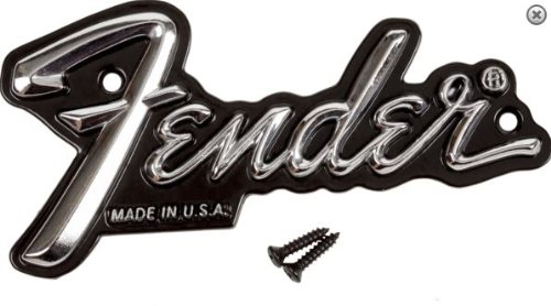 Fender Standard Amplifier Logo, Black/Silver Logo