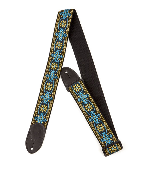 Fender G Brand Strap Blue/Orange Black Ends